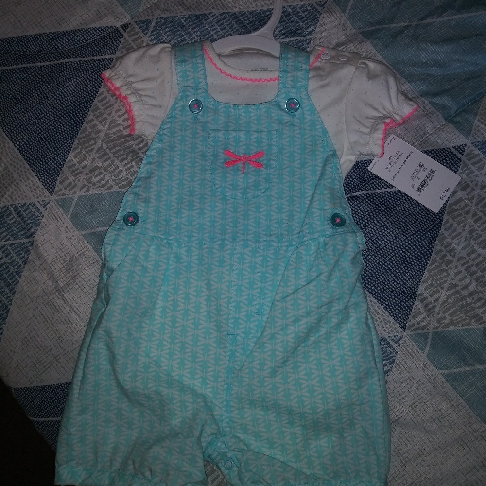 Brand new baby girl overalls outfit